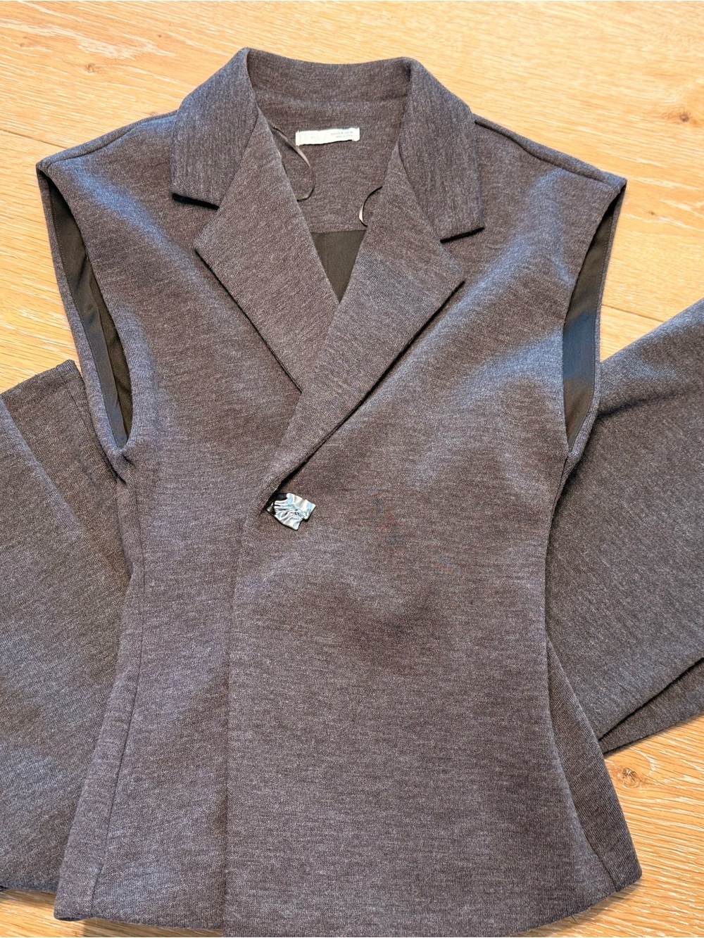 Zara Sleeveless Blazer Vest in Charcoal